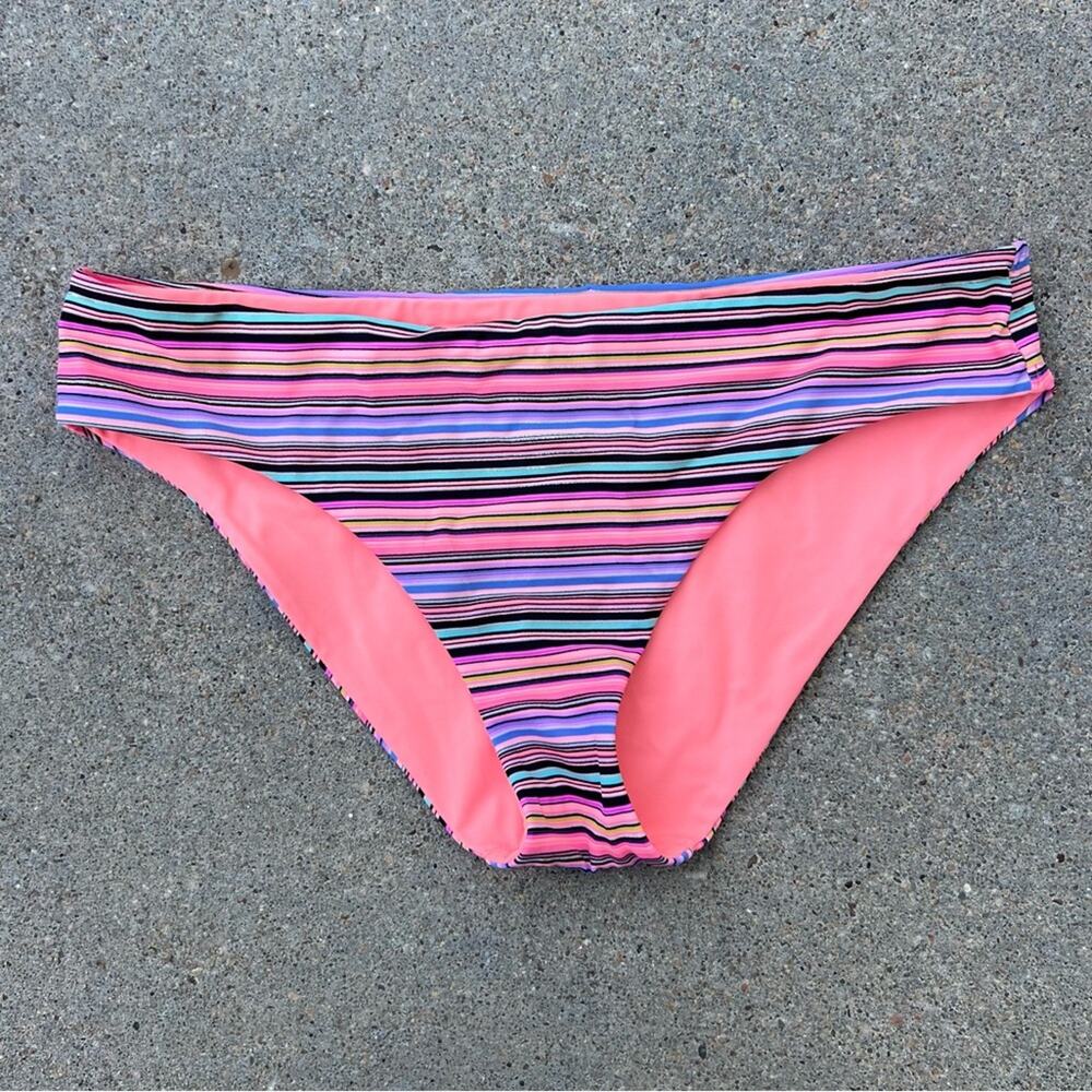 Victoria’s Secret The Classic Hipster Pink Sunrise Stripe Bikini Bottoms MEDIUM